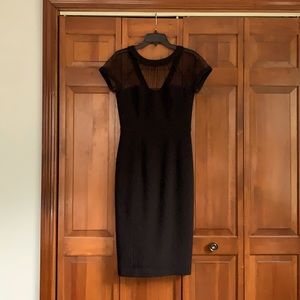 Maggy London Illusion Yoke Crepe Sheath Dress